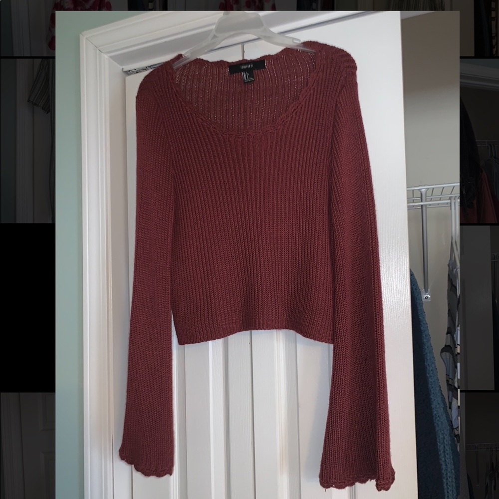 Maroon Cropped Sweater
